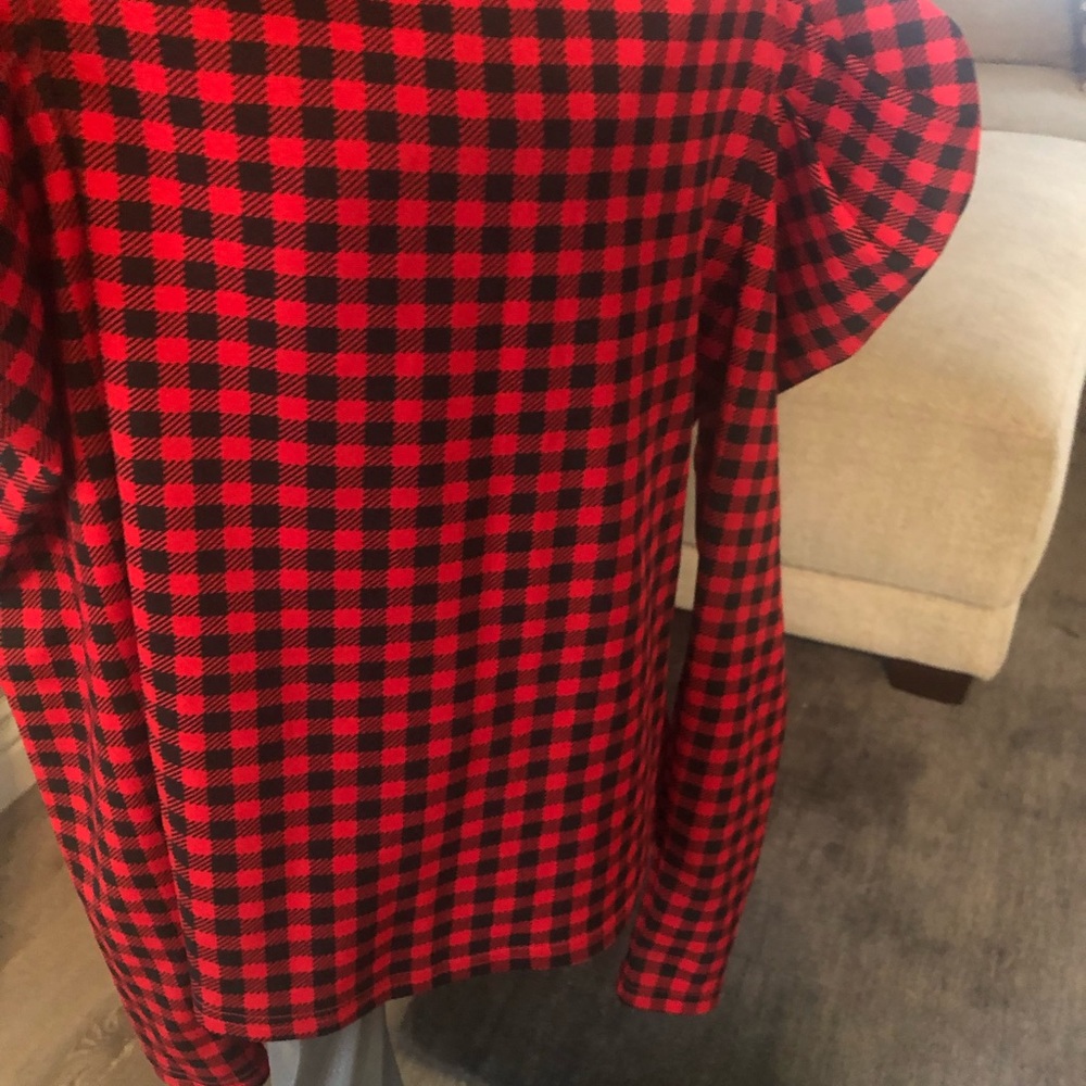 Red and black blouse